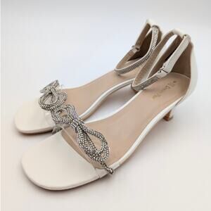 Dream Pairs Girls Ankle Strap Low Heel Sandals Bow Flower Size US6M EU38.5